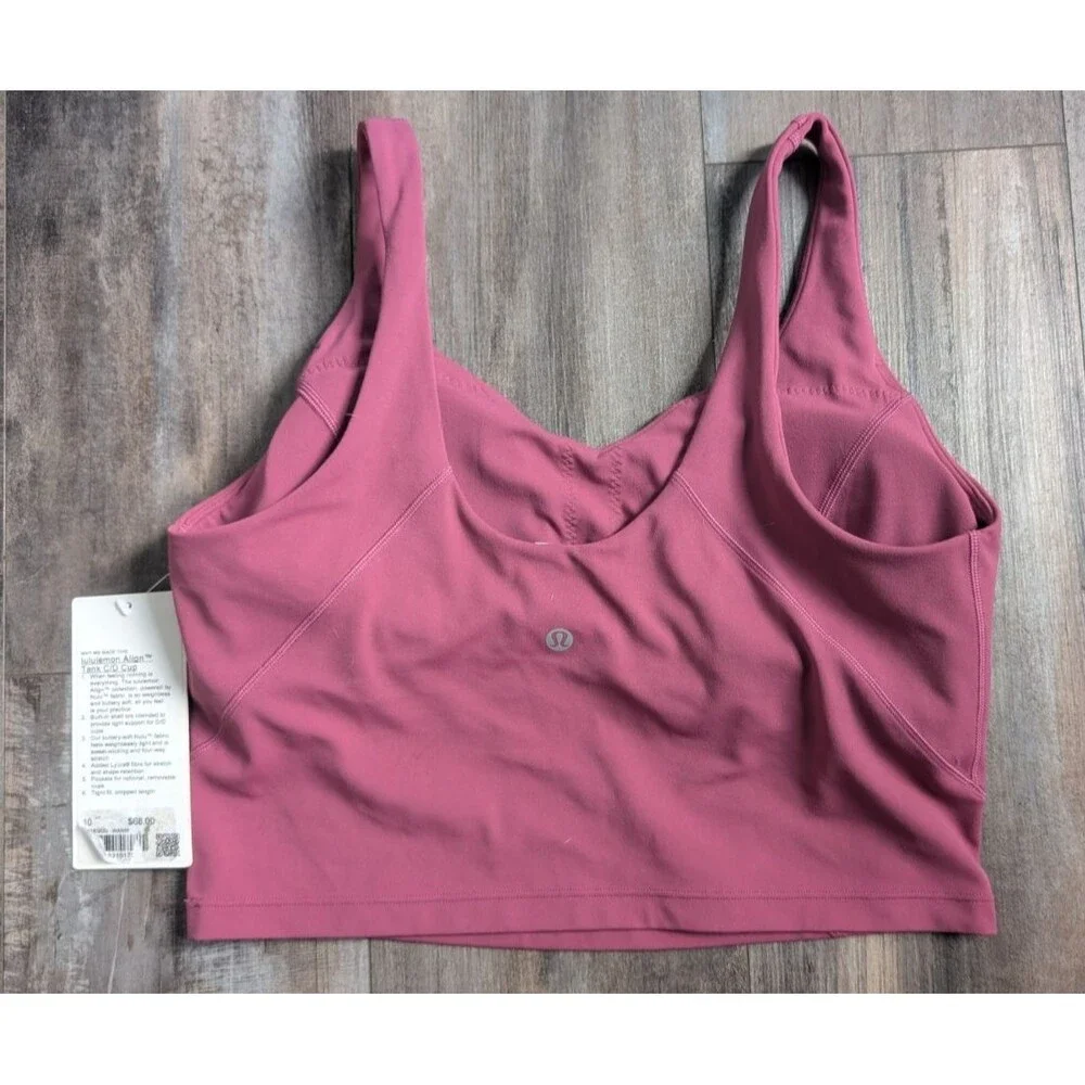 NWT NEW Lululemon Align Tank Top *Light Support, C/D Cup Washed Mauve Pink 10